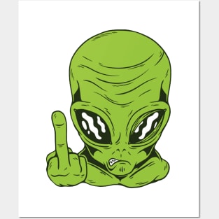 Alien Flipp Off Posters and Art